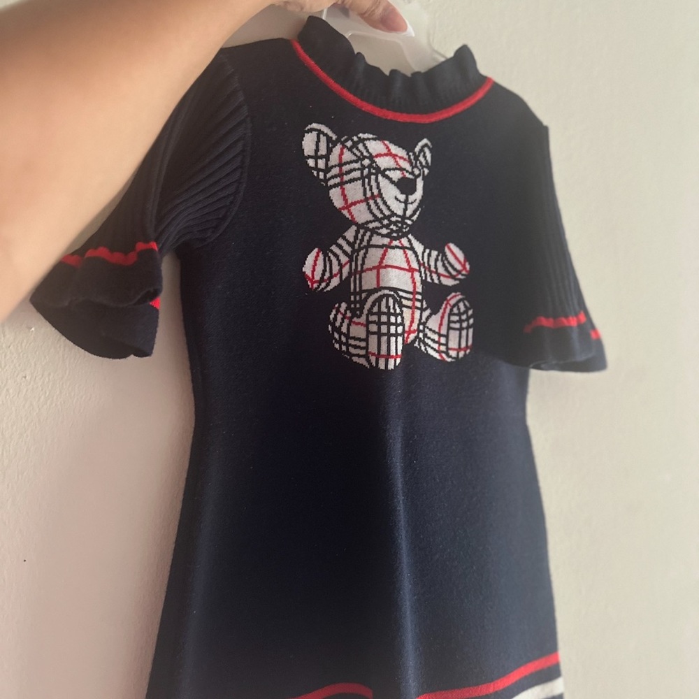 Burberry Navy Blue Kids Sweater with Bear Motif